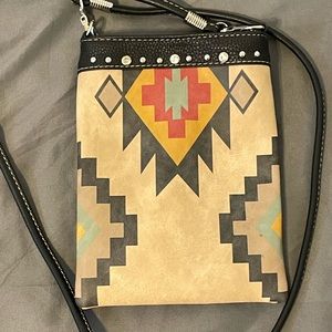 American Bling Faux Leather Aztec Crossbody